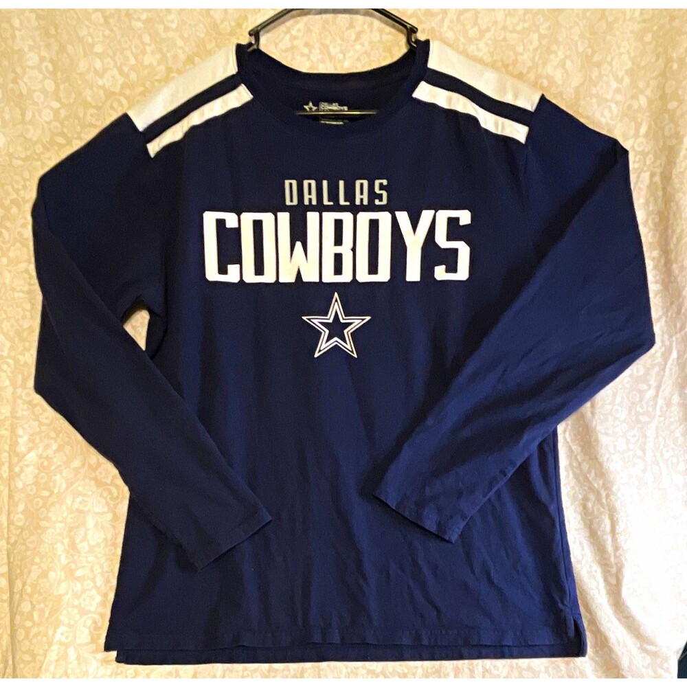 Dallas Cowboys Authentic Dallas Cowboys NFL Blue/White Long Sleeve Shirt Men's L